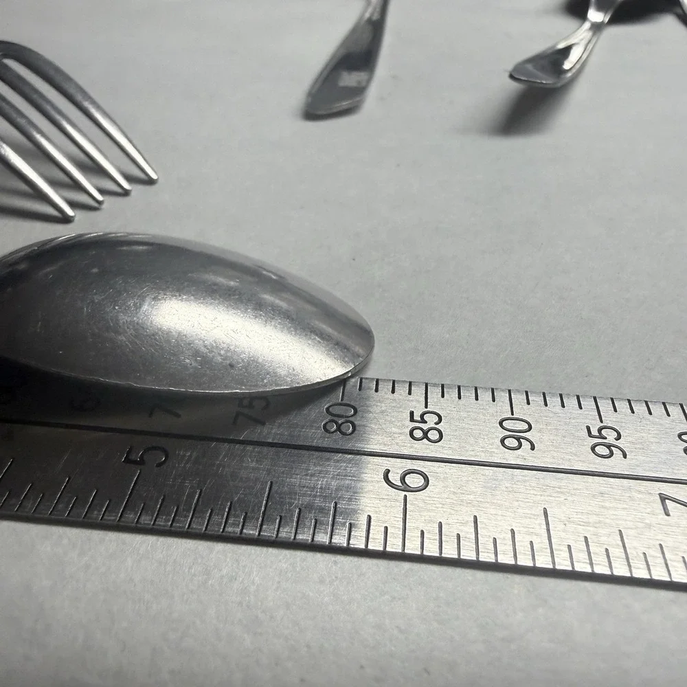 6 Lot Atomic 3 Star Superior Stainless Spoons Forks Knives Night Sky MCM USA